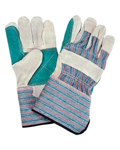 Double Palm Split Cowhide Fitter Gloves, Cotton Lined, Large