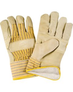 Grain Cowhide Winter-Lined Patch-Palm Fitters Gloves