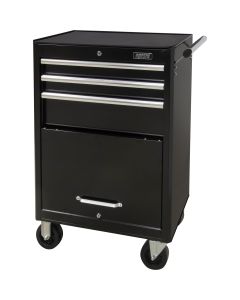 Industrial Tool Cart, 3 Drawers, Black, 29.8" W x 38.8" H — No. Of Drawers: 3, Colour: Black, Overall Depth: 21-1/5" — Supply