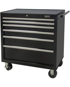 6-Drawer Industrial Tool Cart, 39" W, Black Steel