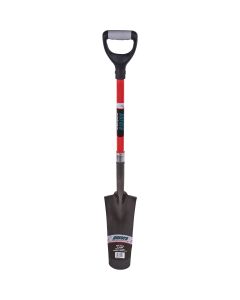 Heavy-Duty Carbon Steel Drain Spade, 14" Blade, D-Grip