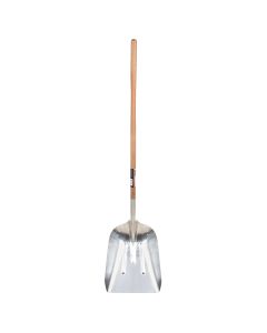 Aluminum Scoop Shovel, Straight Wood Handle, 45-3/4" Length