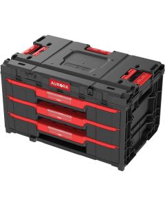 Arx 3-Drawer Stackable Toolbox, 23.1" Black