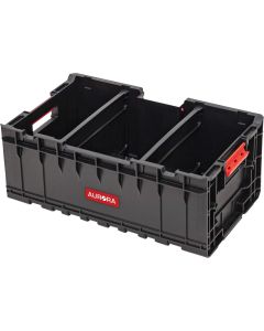 Arx Stackable Tool Crate with Dividers, 22.7" x 14.1" x 9.3", Black