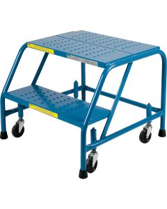 2-Step Rolling Ladder, 18" Width, 19" Platform, Steel