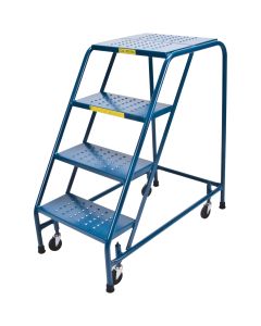 4-Step Rolling Steel Ladder, 18" Width, 37" Platform