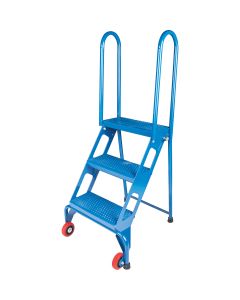 3-Step Portable Folding Ladder, Perforated, 30" High
