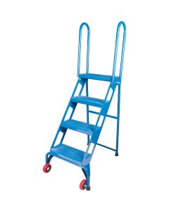 4-Step Perforated Portable Folding Ladder, 40" High