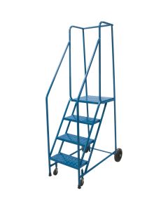 4-Step Rolling Steel Ladder, 18" Width, 37" Platform Height — No. Of Steps: 4, Platform Height: 37", Platform Depth: 16" — Su