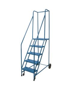 5-Step Steel Rolling Step Ladder, 18" Wide, 46" High — No. Of Steps: 5, Platform Height: 46", Platform Depth: 16" — Supply So