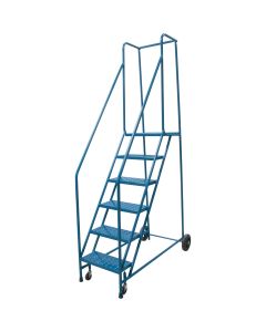 6-Step Rolling Steel Ladder, 18" Width, 55" Platform