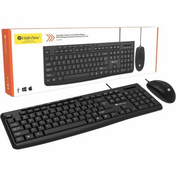 Clavier Bilingue IntekView avec Souris - Combo Filaire