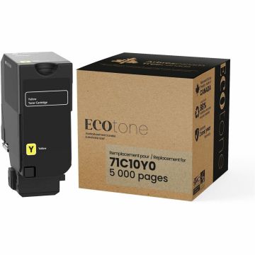 Ecotone RLEX71C10Y0 Remanufactured Laser Toner Cartridge - Alternative for Lexmark 71C10Y0 - Yellow — Supply Solution