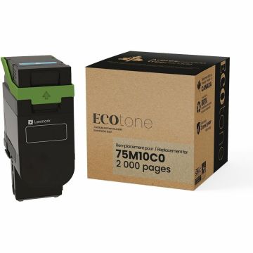 Ecotone RLEX75M10C0 Remanufactured Laser Toner Cartridge - Alternative for Lexmark 75M10C0 - Cyan — Supply Solution