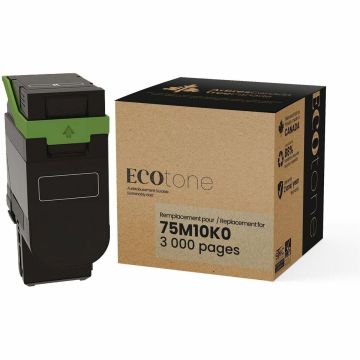 Ecotone RLEX75M10K0 Remanufactured Laser Toner Cartridge - Alternative for Lexmark 75M10K0 - Black — Supply Solution