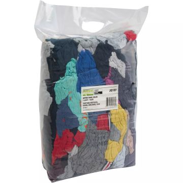 10 lbs Recycled Cotton Wiping Rags, Mixed Colours