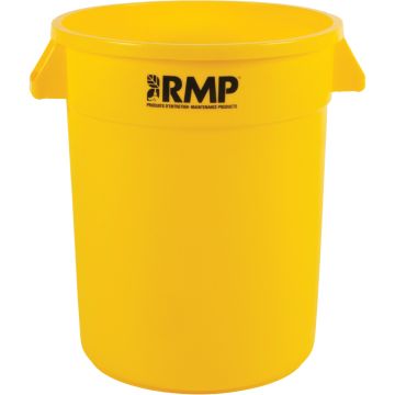 Yellow Polyethylene Garbage Bin, 20 US gal. — Capacity: 20 US gal., Material: Polyethylene, Colour: Yellow — Supply Solution