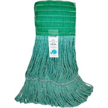 Wide-Band Loop Mop Head, Antimicrobial Cotton/Rayon Blend