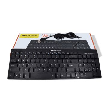 IntekView Slim Wired Keyboard V.2 – Ultra-Thin English Layout