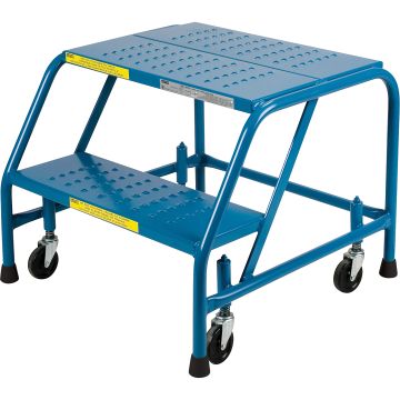CSA-Certified 2-Step Rolling Steel Ladder, 22" W, 19" Platform