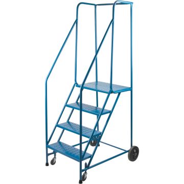 CSA-Certified 4-Step Rolling Ladder, 22" Width, Steel