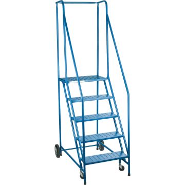 CSA-Certified 5-Step Rolling Ladder, 22" W, 46" Platform, Steel