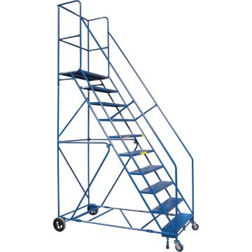 10-Step Rolling Steel Ladder, 30" Wide, 89" Platform, CSA
