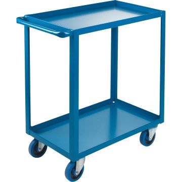 Heavy-Duty 2-Tier Shelf Cart, 18"W x 33"D, 1200 lbs Capacity — No. Of Shelves: 2, Overall Width: 18", Overall Height: 36" — S