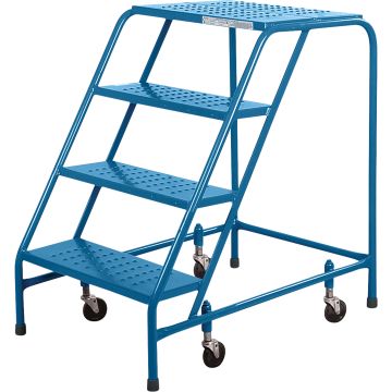 CSA 4-Step Rolling Steel Ladder, 22" Width, 37" Platform