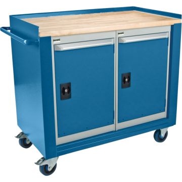 Mobile Service Workbench, 16-Gauge Steel, Wood Top