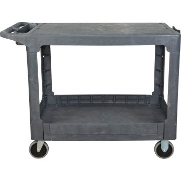 550 lbs. 2-Tier Flat-Shelf Utility Cart, 25.25" x 32.25" x 44"