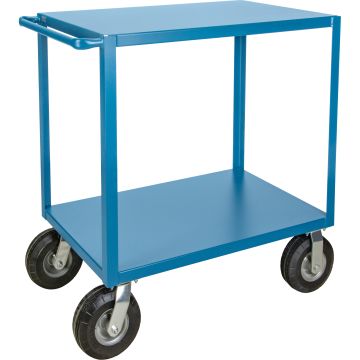 2-Tier Outdoor Shelf Cart, 14-Gauge Steel, 1200 lb Capacity