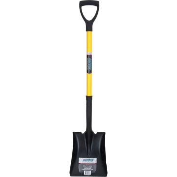 Square Point Shovel, Tempered Steel, Fiberglass D-Grip, 32.5"