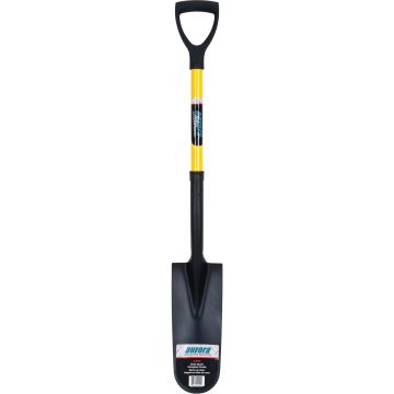Drain Spade Shovel, Tempered Steel, 16" x 6" Blade, D-Grip