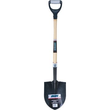 Heavy-Duty Round Point Shovel, 12-Gauge Carbon Steel
