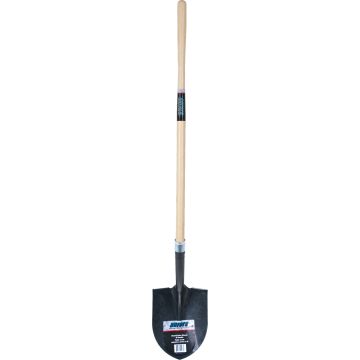 Heavy-Duty Round Point Shovel, 12-Gauge Carbon Steel