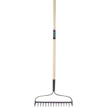 Heavy-Duty Bow Rake, 15 Tines, 15" Head, 58" Wood Handle