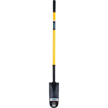Drain Spade Shovel, 14" Tempered Steel Blade, Straight Handle