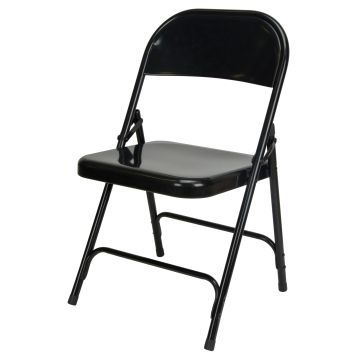 Folding Chair, Steel, Black, 300 lbs. Weight Capacity — Supply Solution