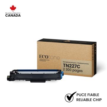 EcoTone Toner Cartridge - Remanufactured for Brother TN227C - Cyan — Supply Solution