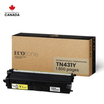 EcoTone Toner Cartridge - Remanufactured for Brother TN431Y - Yellow — Supply Solution