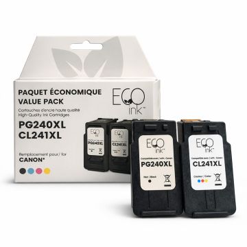 Eco Ink Ink Jet - Remanufactured for Canon PG240XL/C241XL - CMYK — Supply Solution