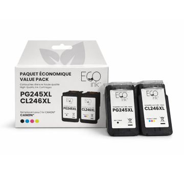 Eco Ink Ink Jet - Remanufactured for Canon PG245XL/C246XL - CMYK — Supply Solution