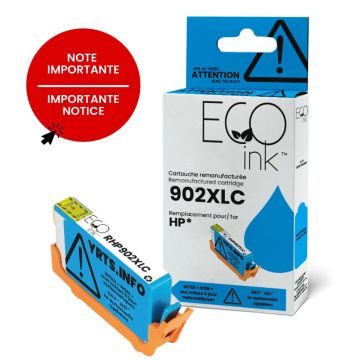 Cartouche d'encre cyan HP 902XL T6M02AN remise à neuf