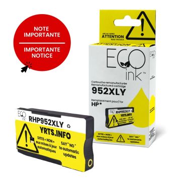Cartouche d'encre jaune HP 952XL remise à neuf L0S67AN