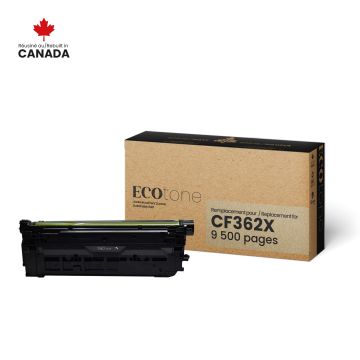 EcoTone Toner Cartridge - Remanufactured for Hewlett Packard CF362X / 508X - Yellow — Supply Solution
