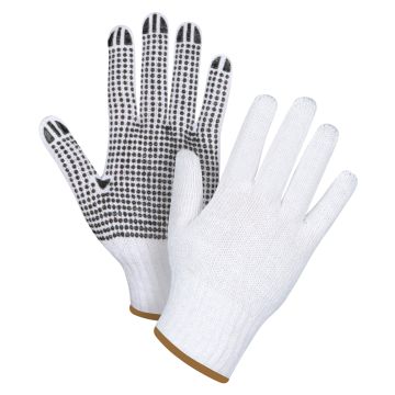Dotted String Knit Gloves, Poly/Cotton, 7 Gauge, Large