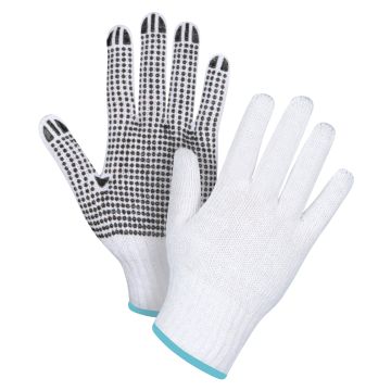Dotted String Knit Gloves, Poly/Cotton, 7 Gauge, X-Large