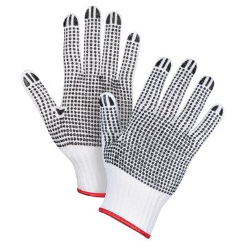 Double-Sided Dotted String Knit Gloves, Poly/Cotton, Double Sided, 7 Gauge — Shell Material: Poly/Cotton, Coating: Double Sid