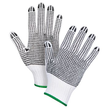 7 Gauge Poly/Cotton Double-Sided Dotted Knit Gloves, Medium